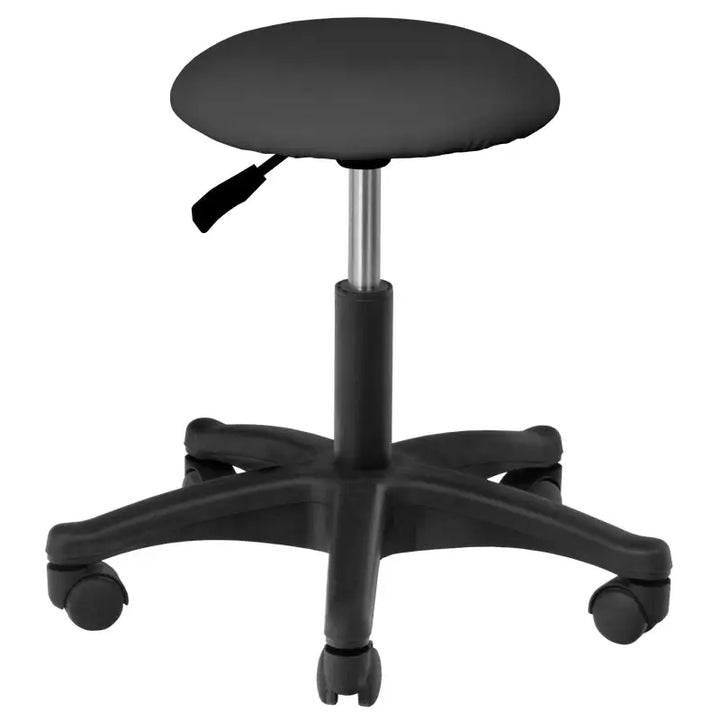 Schwarzer verstellbarer Rollhocker Friseur- und Kosmetikhocker AM-312 Schwarz