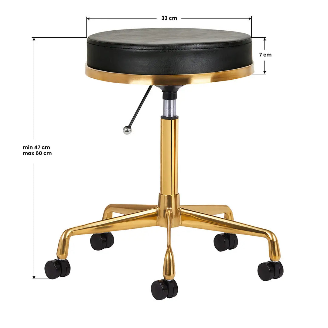 Friseur- und Kosmetikhocker H4 Gold Schwarz - Friseurhocker