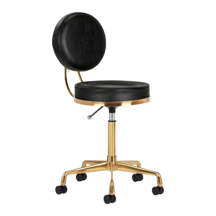 Friseur- und Kosmetikhocker H5 Gold Schwarz - Friseurhocker