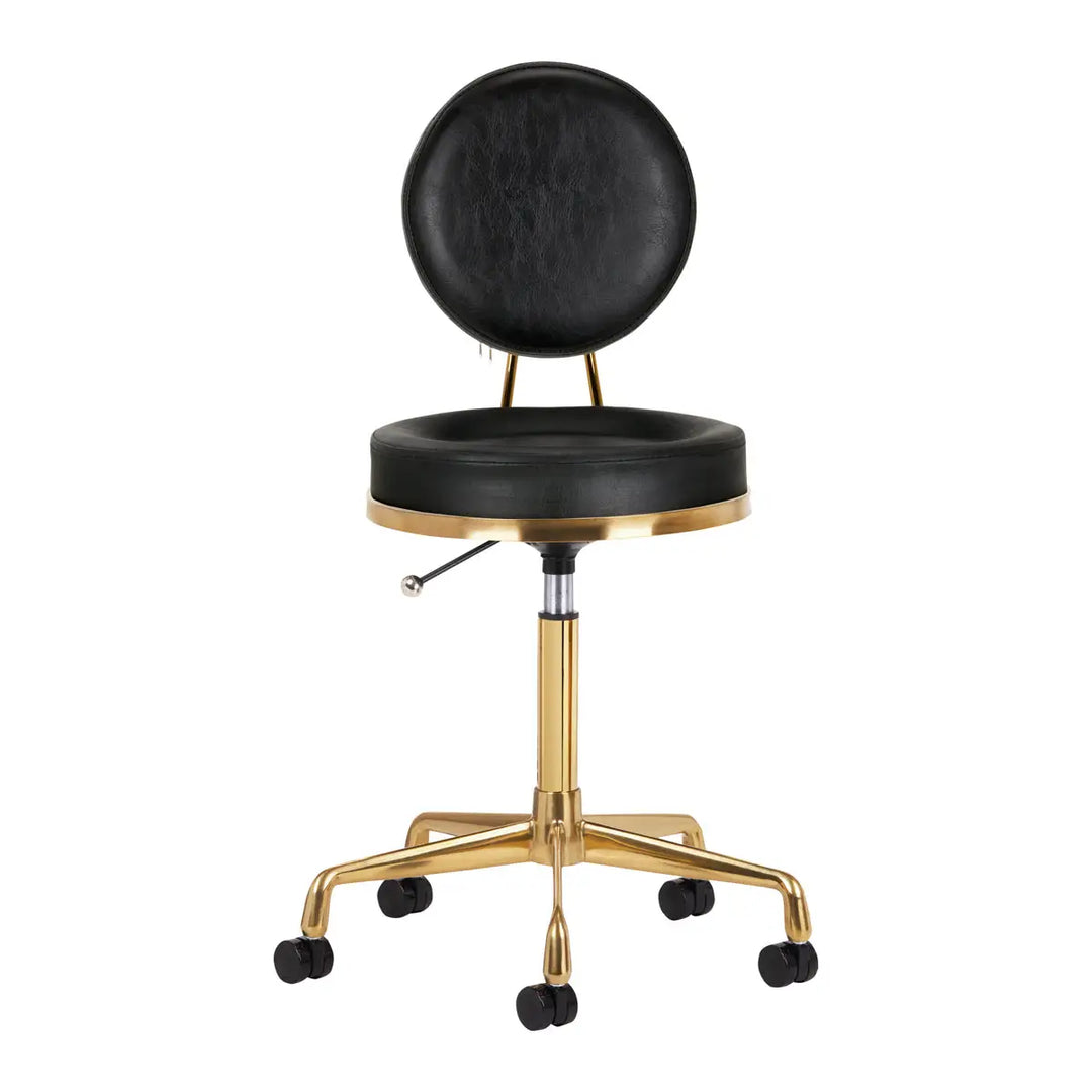 Friseur- und Kosmetikhocker H5 Gold Schwarz - Friseurhocker