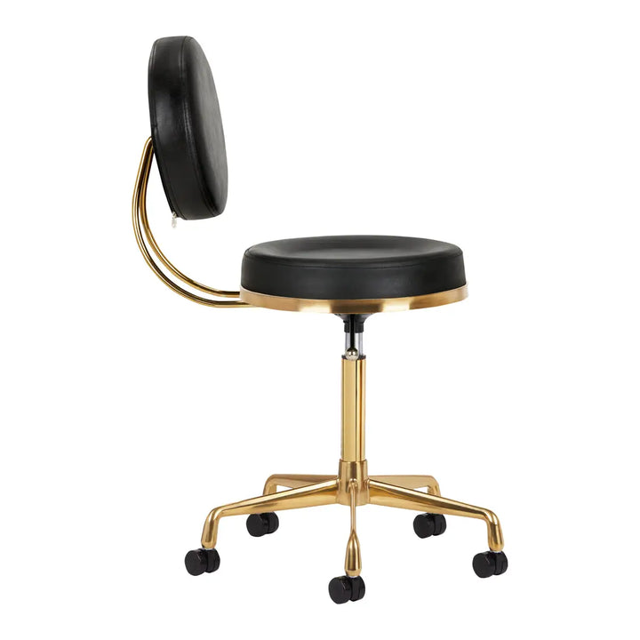 Friseur- und Kosmetikhocker H5 Gold Schwarz - Friseurhocker