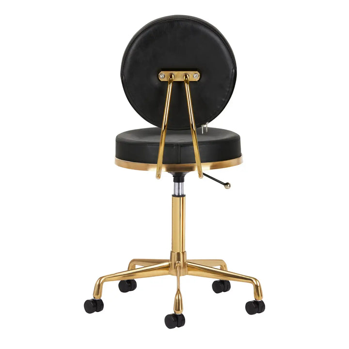Friseur- und Kosmetikhocker H5 Gold Schwarz - Friseurhocker