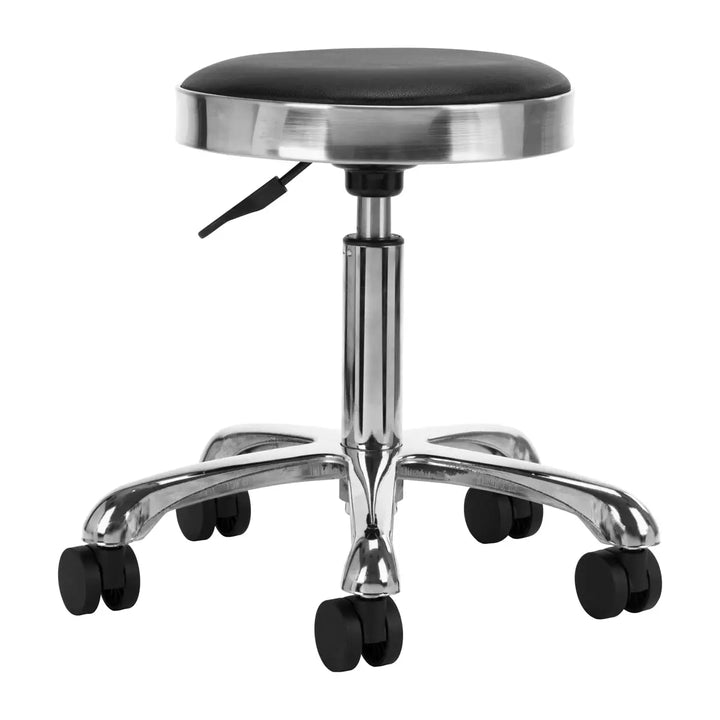 Friseur- und Kosmetikhocker M-1639 Silber Schwarz - Friseurhocker