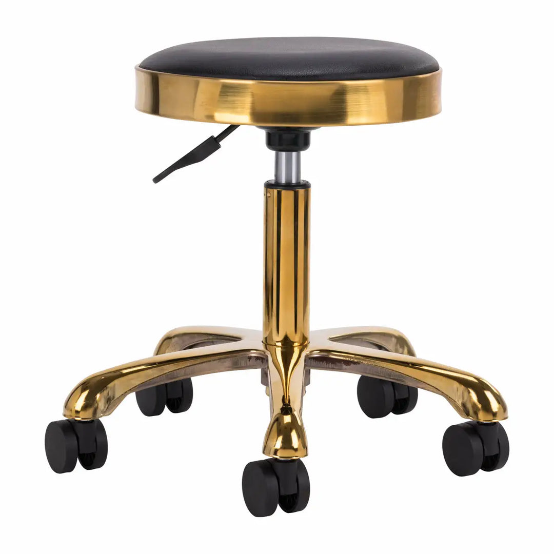 Friseur- und Kosmetikhocker M-1640 Gold Schwarz - Friseurhocker