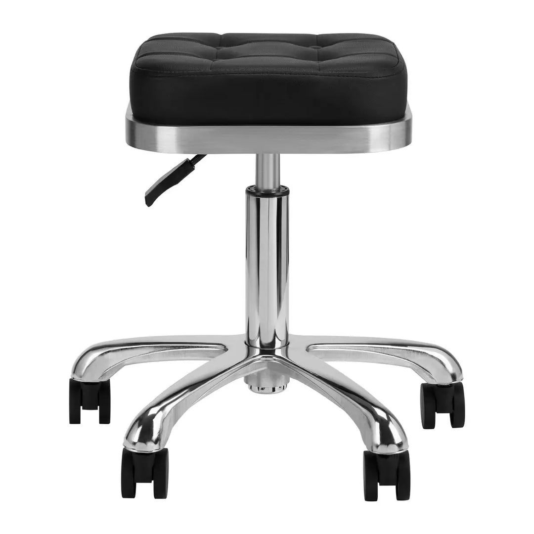 Friseur- und Kosmetikhocker M-1645 Silber Schwarz - Friseurhocker