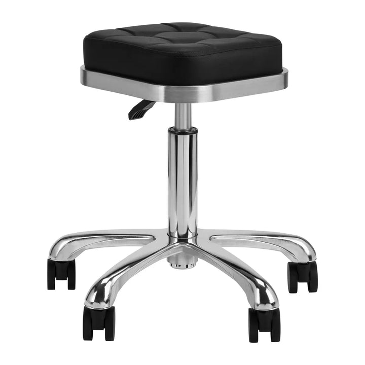 Friseur- und Kosmetikhocker M-1645 Silber Schwarz - Friseurhocker