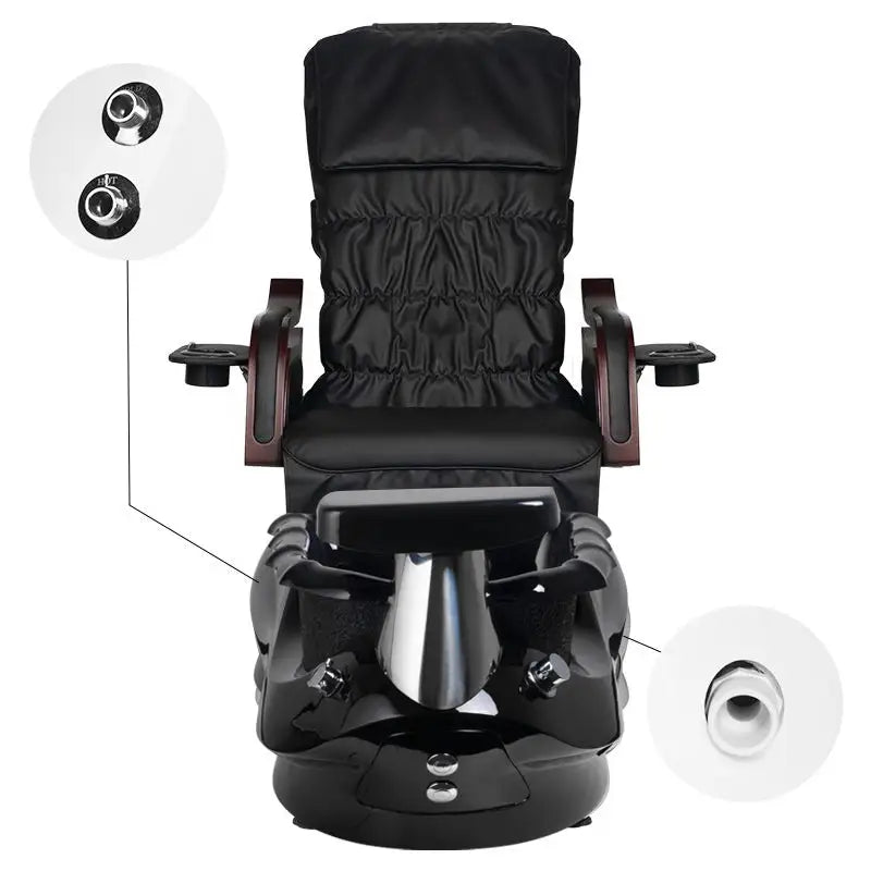 Fußpflegestuhl Pediküre SPA AS-261 Schwarz mit Massagefunktion