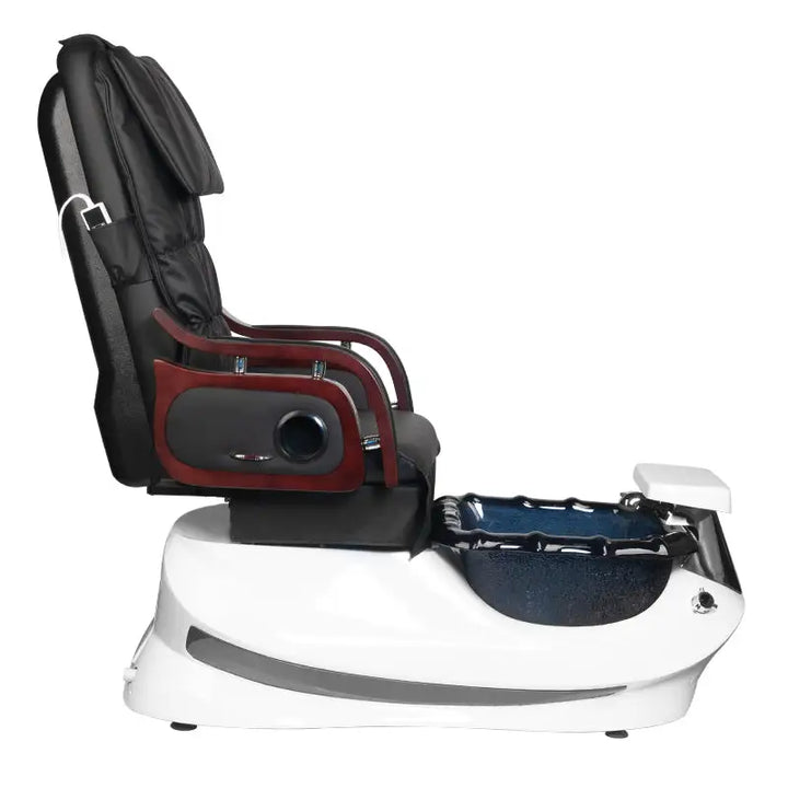 Schwarzer Leder Pediküre Stuhl mit Fußbad und Massagefunktion für Spa Anwendungen