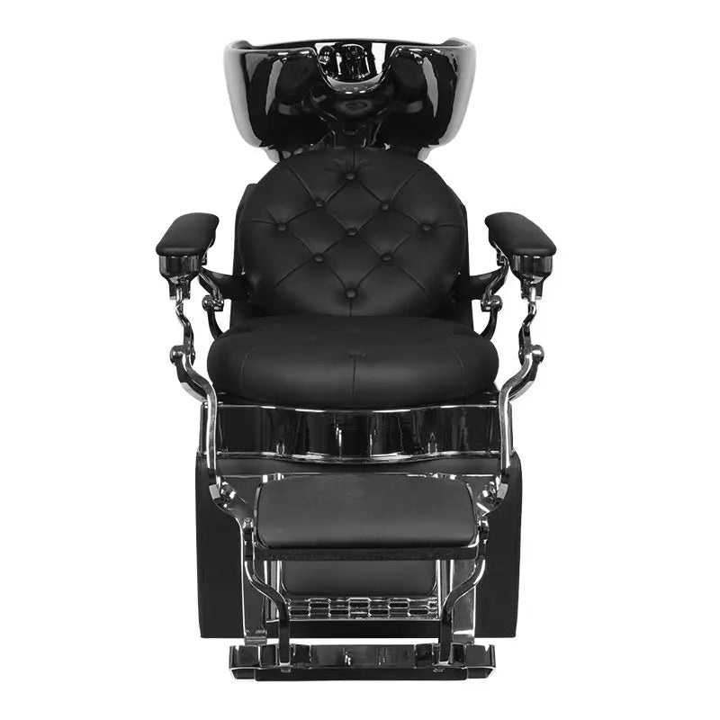 Gabbiano Barber-Waschanlage Claudius Silber Schwarz - Friseur-Waschbecken
