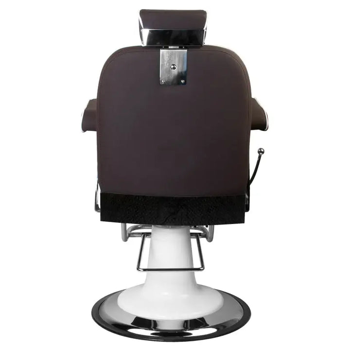 Brauner Barberstuhl Gabbiano Amadeo mit weißer Basis, stilvoll und komfortabel