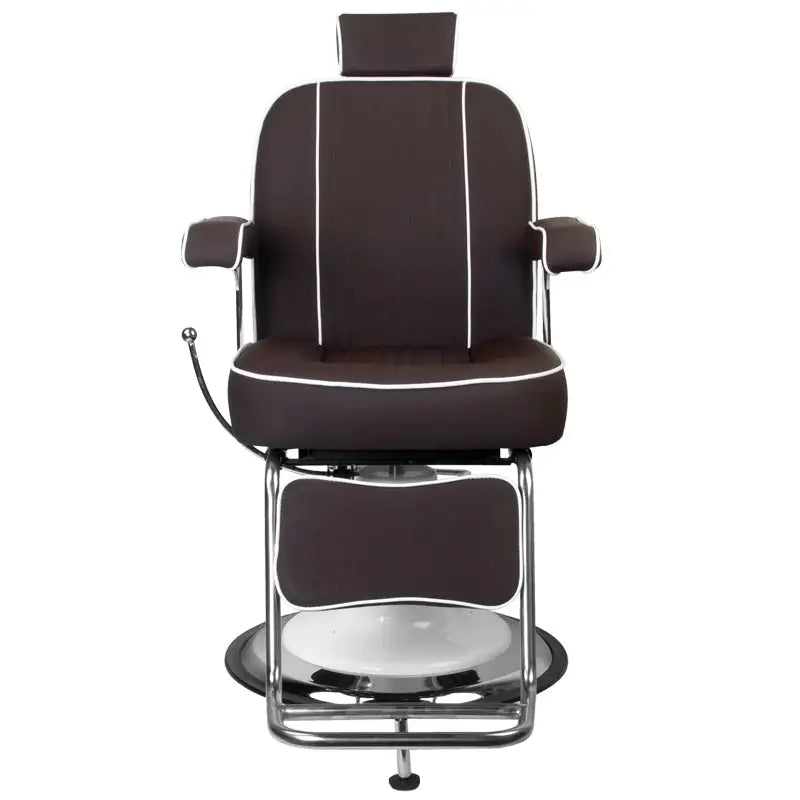 Brauner und weißer Barberstuhl Gabbiano Amadeo Braun für stilvolle Friseursalons