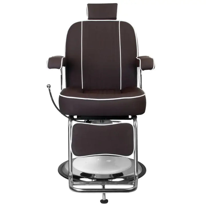 Brauner und weißer Barberstuhl Gabbiano Amadeo Braun für stilvolle Friseursalons