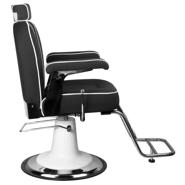 Schwarzer und weißer Barberstuhl Gabbiano Barberstuhl Amadeo Schwarz im modernen Design