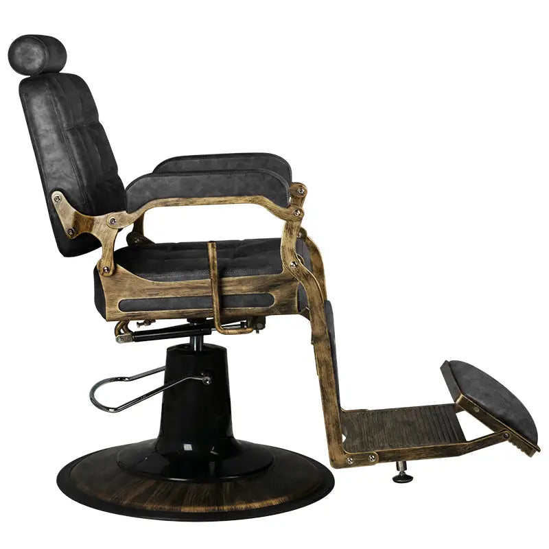 Gabbiano Barberstuhl Boss HD Old Leather Schwarz - Barberstuhl