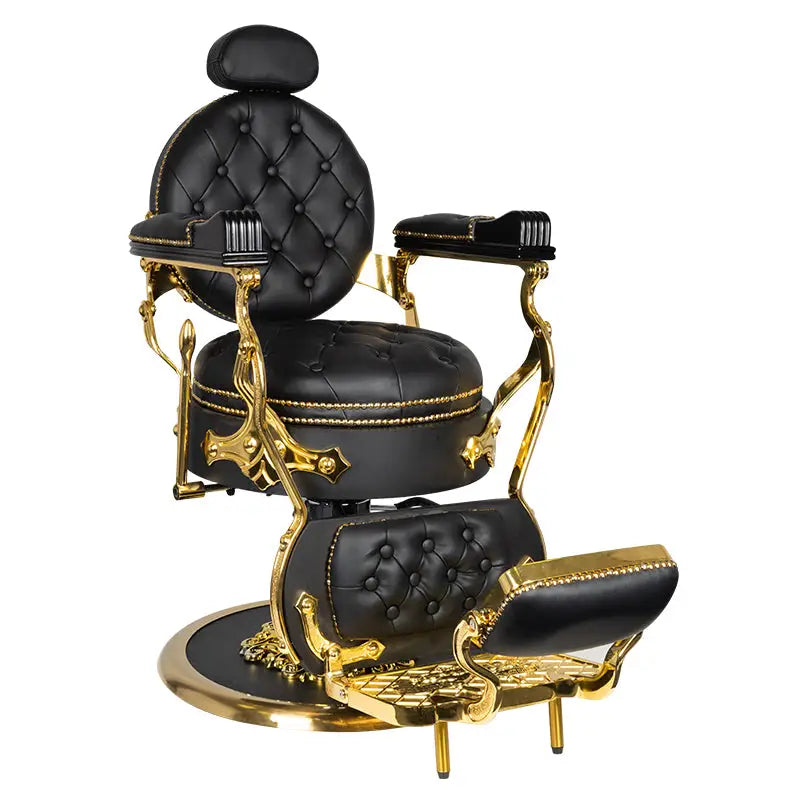 Gabbiano Barberstuhl Cesare Gold Schwarz - Barberstuhl