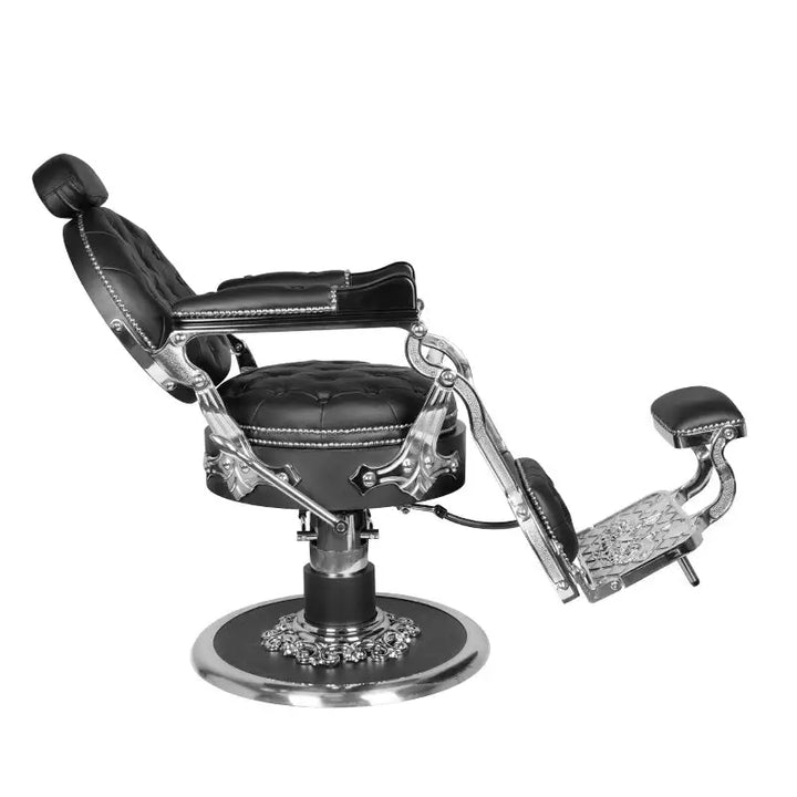 Gabbiano Barberstuhl Cesare Silver Schwarz - Barberstuhl