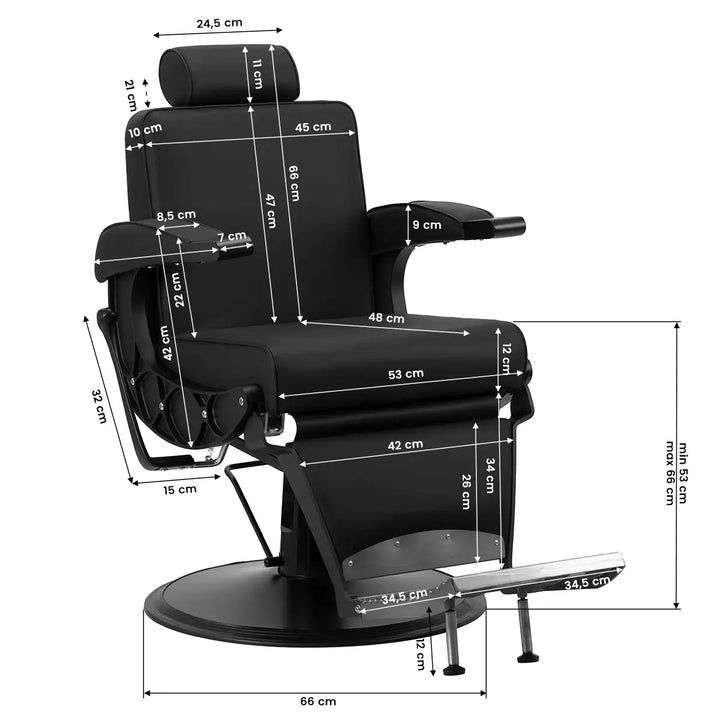 Gabbiano Barberstuhl Continental schwarz