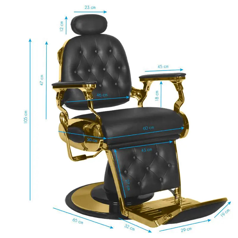 Gabbiano Barberstuhl Francesco Gold Schwarz - Barberstuhl