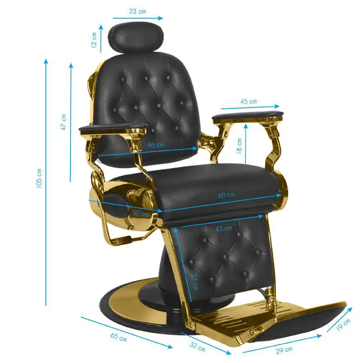 Gabbiano Barberstuhl Francesco Gold Schwarz - Barberstuhl