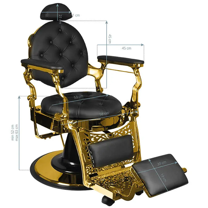 Gabbiano Barberstuhl Giulio Gold Schwarz - Barberstuhl