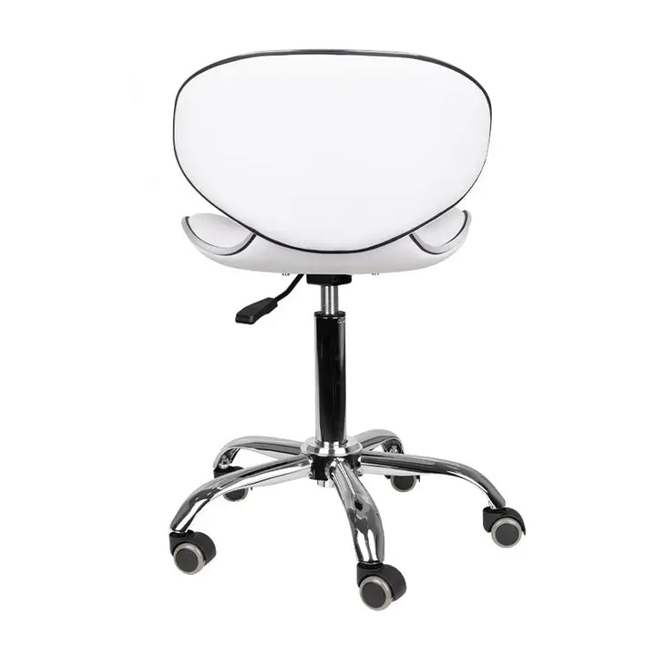 Weiße und schwarze verstellbare Drehstuhl Gabbiano Friseurhocker Q-4599 Weiss