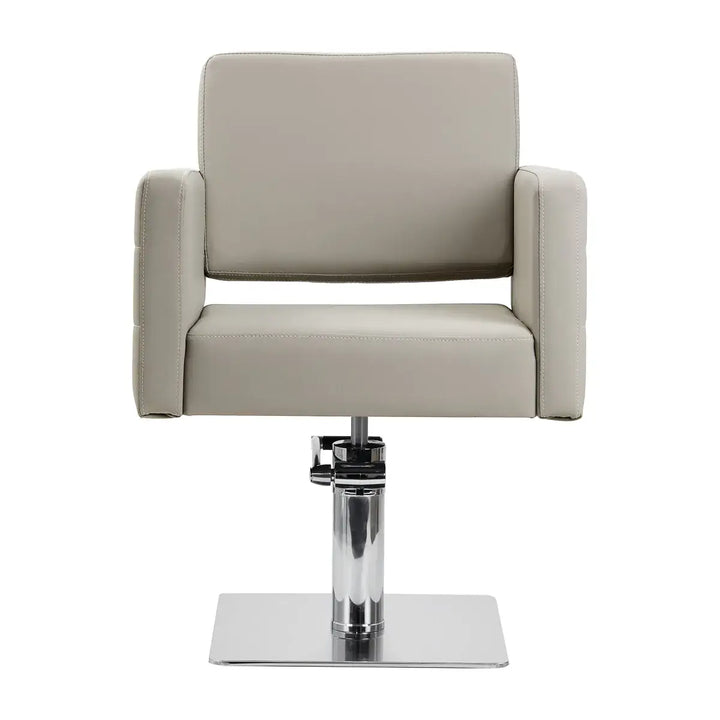 Grau Salonstuhl mit quadratischer Basis aus dem Gabbiano Friseurstuhl Ankara Grau Sortiment