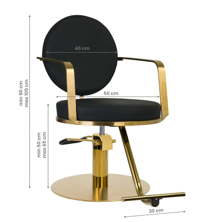 Gabbiano Friseurstuhl Arras Gold Schwarz - Friseurstuhl