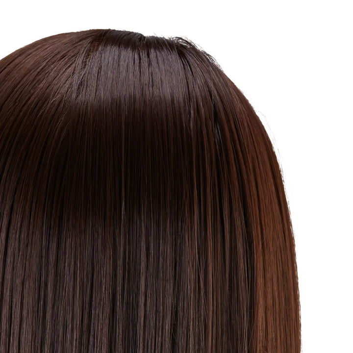 Gabbiano Trainingskopf mit Friseurbarthaar WZ4 synthetisches Haar Farbe 4# Länge 8’’ + 6’’ - Trainingskopf