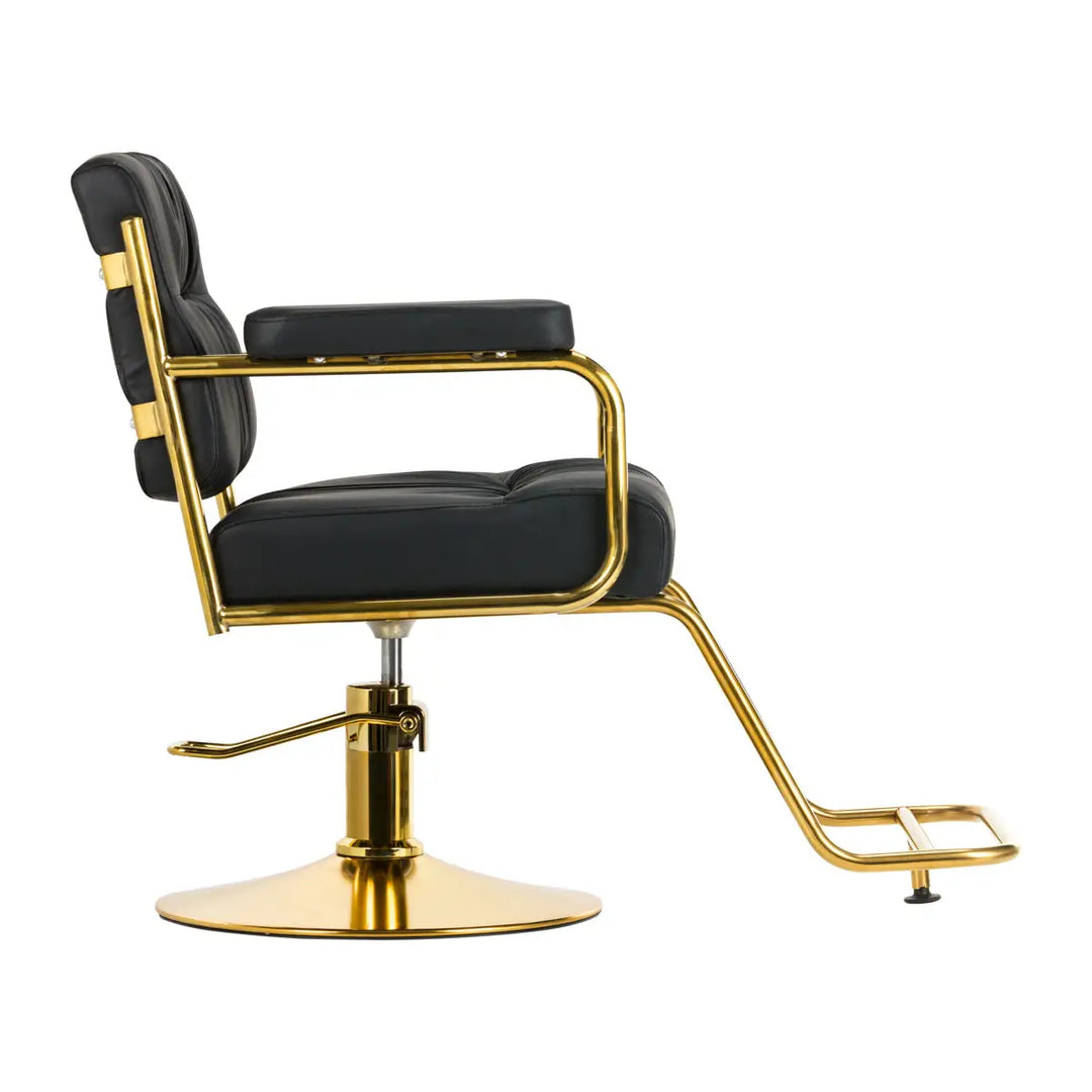 Hair System Friseurstuhl 36 Gold Schwarz - Friseurstuhl