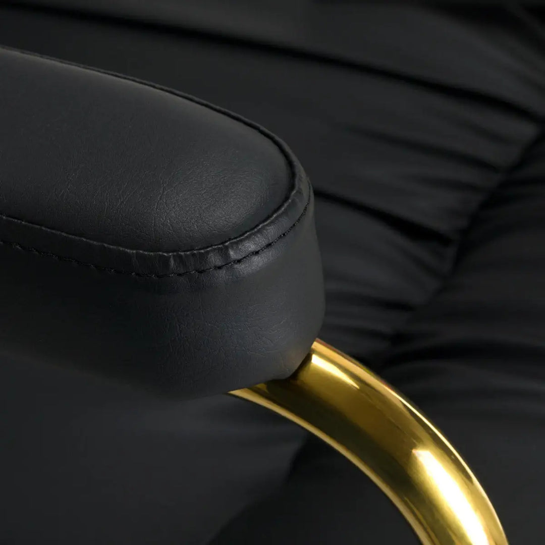 Hair System Friseurstuhl 36 Gold Schwarz - Friseurstuhl