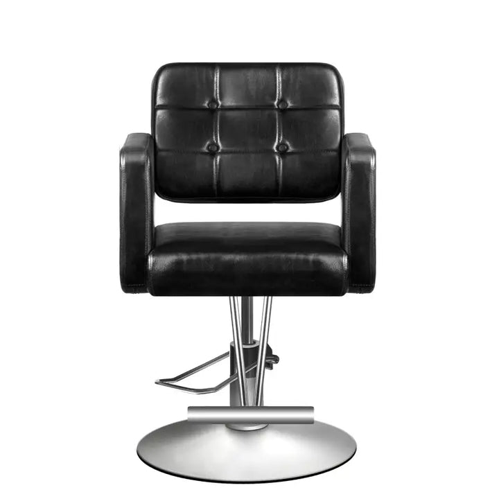 Schwarzer Ledersalonstuhl Hair System Friseurstuhl 90-1 für Friseursalons