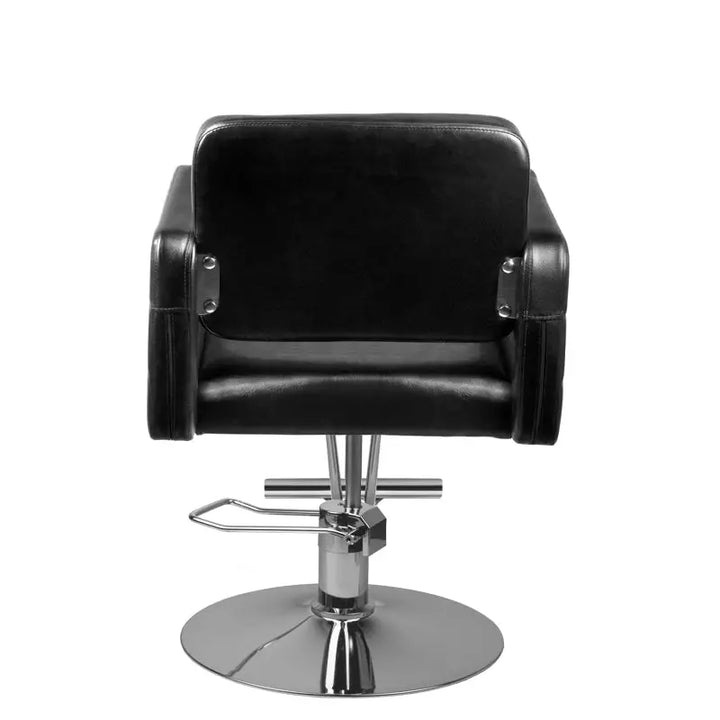Schwarzer Friseurstuhl mit Chrombasis für Hair System Friseurstuhl 90-1 Schwarz
