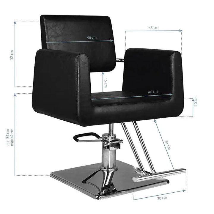 Hair System Friseurstuhl SM313 Schwarz - Friseurstuhl