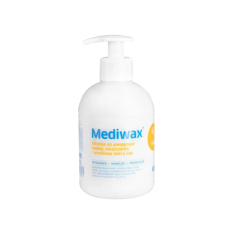 Weißer MediWax Handcreme 360ml Flasche mit Pump für gepflegte Hände