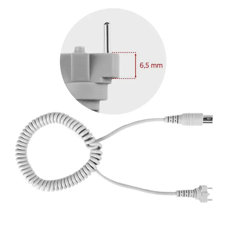 Weißes spiralförmiges Kabel mit Stecker und Anschluss für Marathon SDE-H200 et al