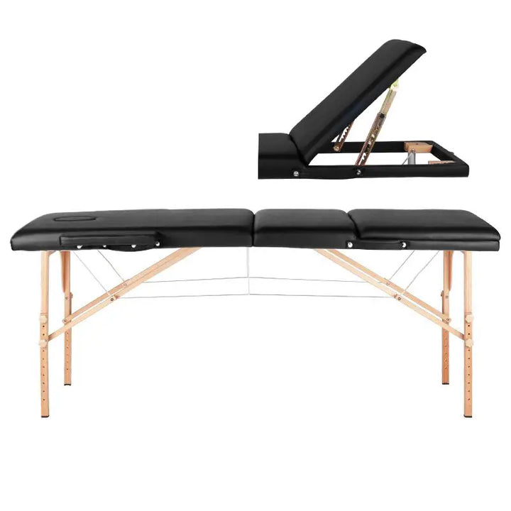 Klapp-Massageliege Komfort 3-teilig Schwarz - Massageliege