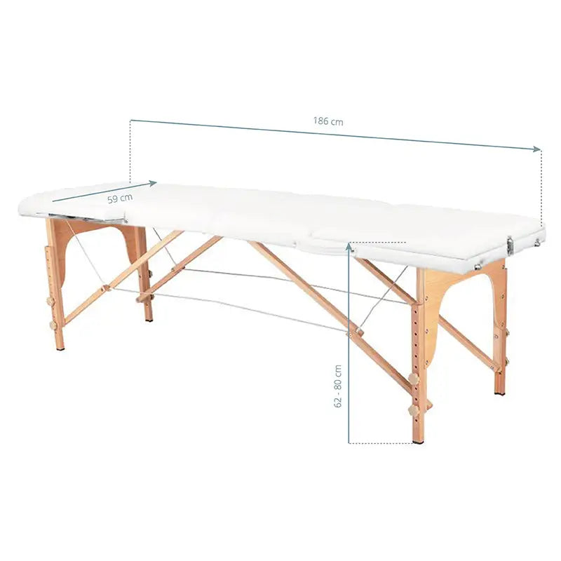 Klapp-Massageliege Komfort 3-teilig Weiß - Massageliege
