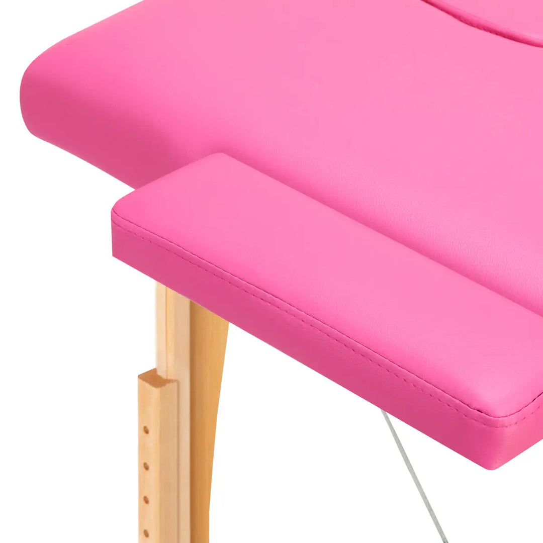 Klappbare Massageliege aus Holz Komfort 2 Segmente rosa - Klappbare Massageliege