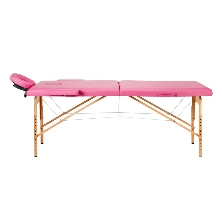 Klappbare Massageliege aus Holz Komfort 2 Segmente rosa - Klappbare Massageliege