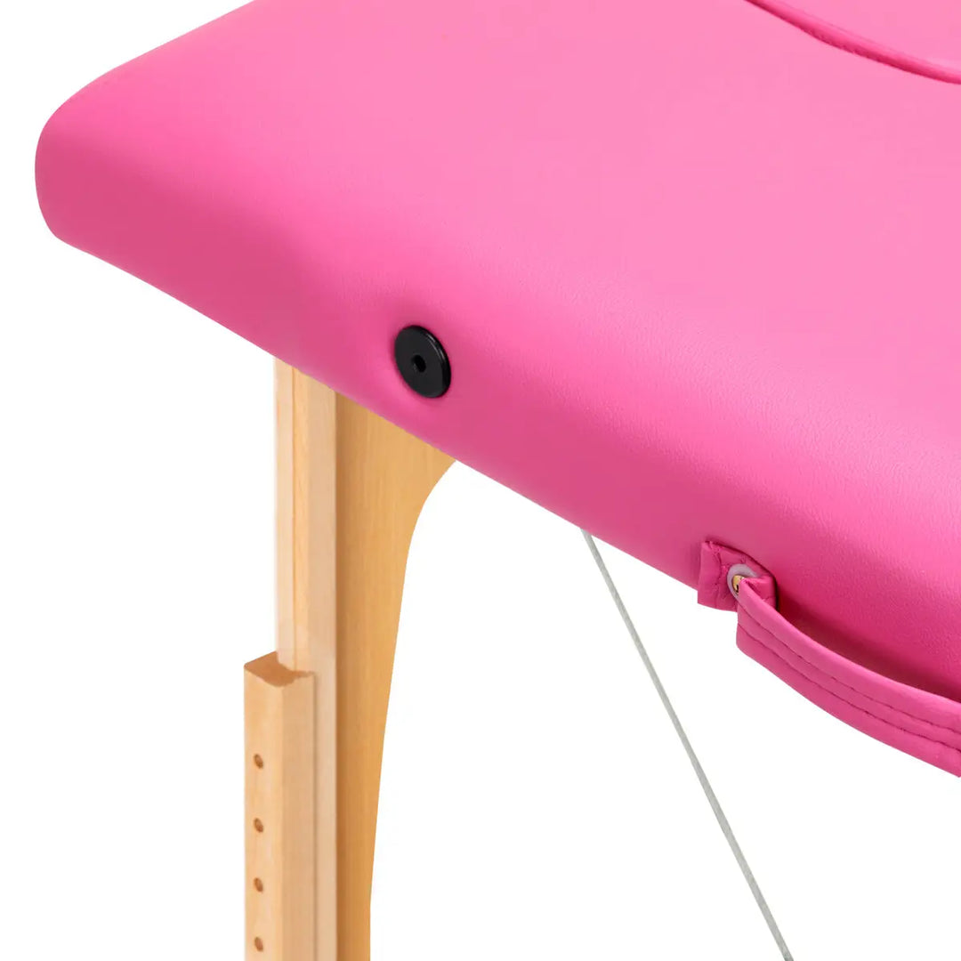 Klappbare Massageliege aus Holz Komfort 2 Segmente rosa - Klappbare Massageliege