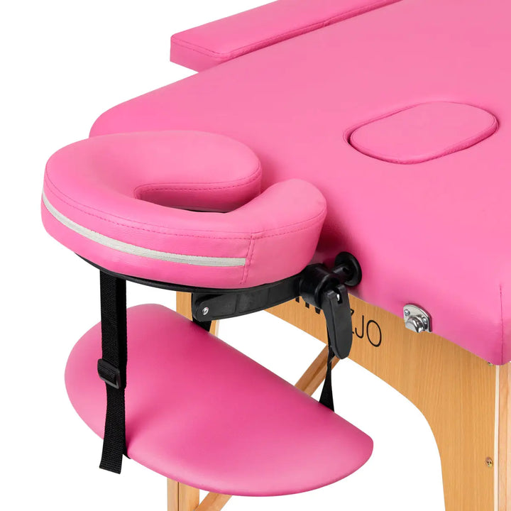 Klappbare Massageliege aus Holz Komfort 2 Segmente rosa - Klappbare Massageliege