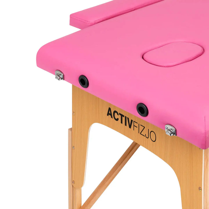 Klappbare Massageliege aus Holz Komfort 2 Segmente rosa - Klappbare Massageliege