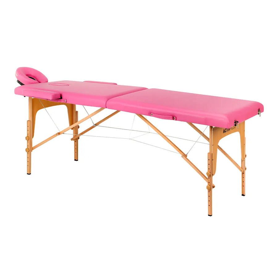 Klappbare Massageliege aus Holz Komfort 2 Segmente rosa - Klappbare Massageliege