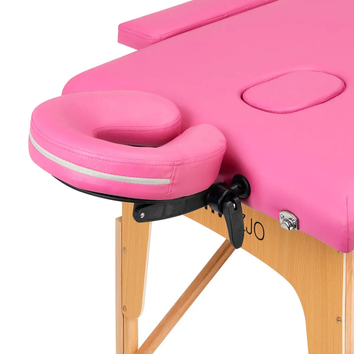 Klappbare Massageliege aus Holz Komfort 2 Segmente rosa - Klappbare Massageliege