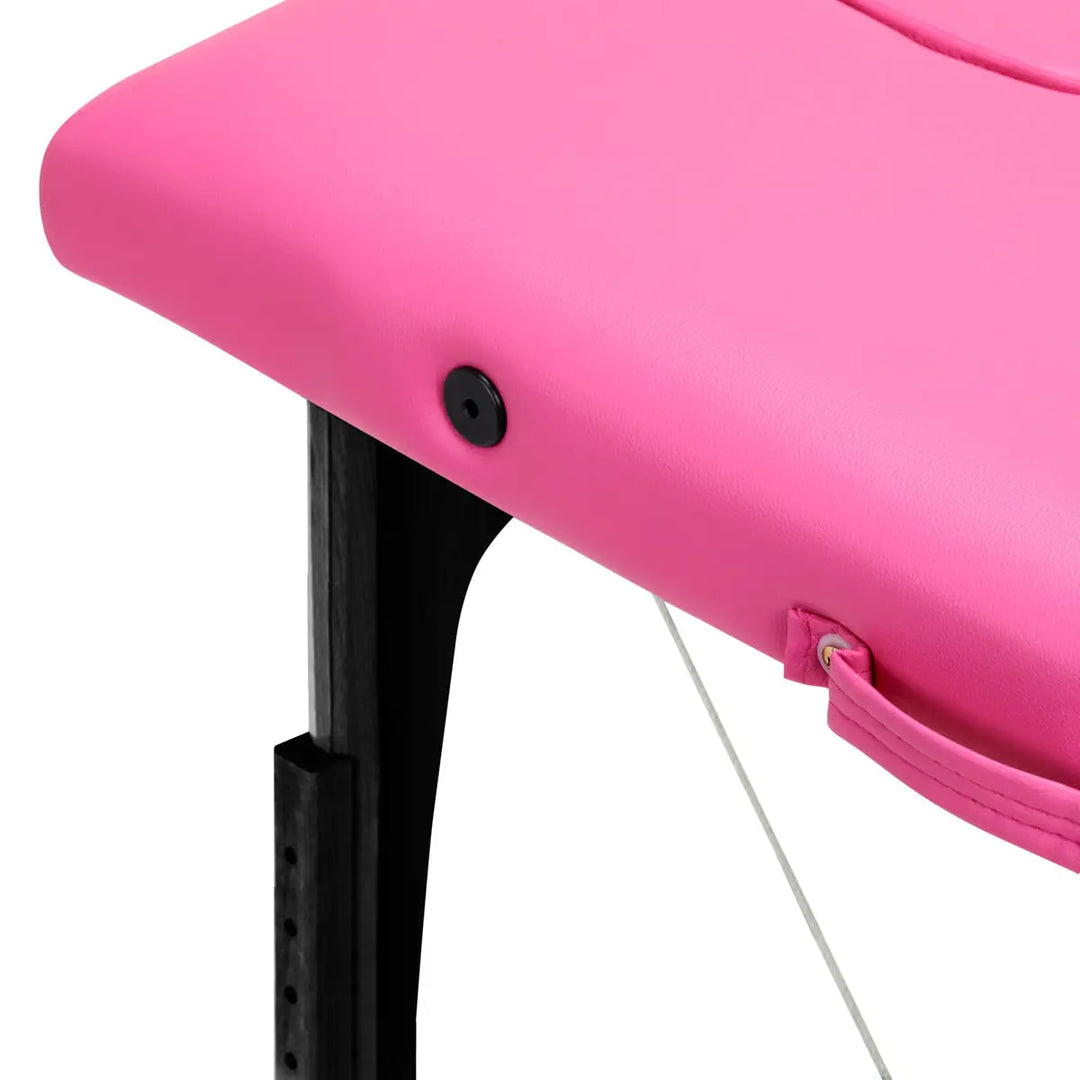 Klappbare Massageliege aus Holz Komfort 2 Segmente rosa schwarz Holz - Klappbare Massageliege