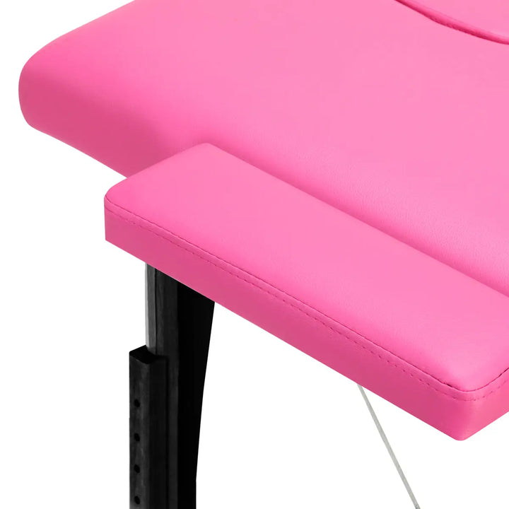 Klappbare Massageliege aus Holz Komfort 2 Segmente rosa schwarz Holz - Klappbare Massageliege
