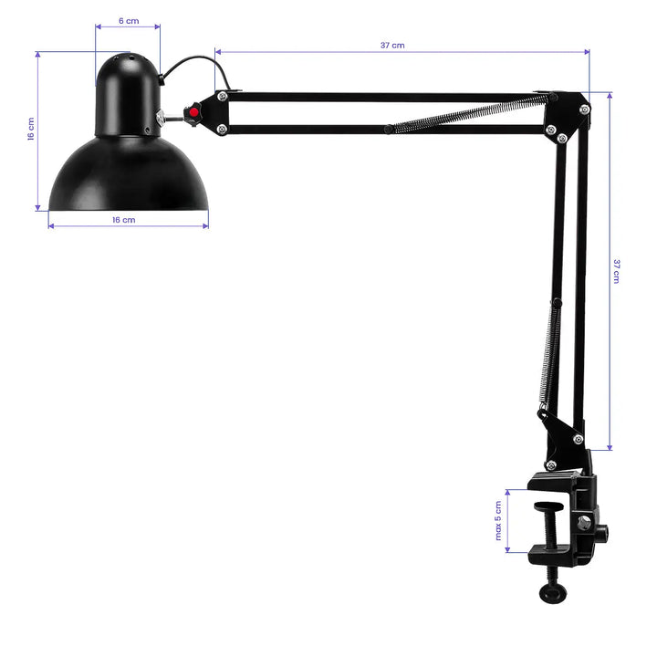Kosmetiktischlampe PiX 314 schwarz