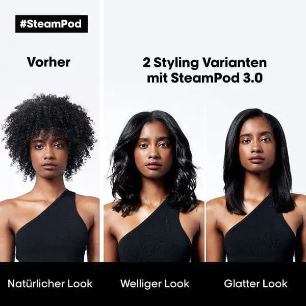 Haarstyling Transformation mit L Oreal Professionell Steampod Produkt