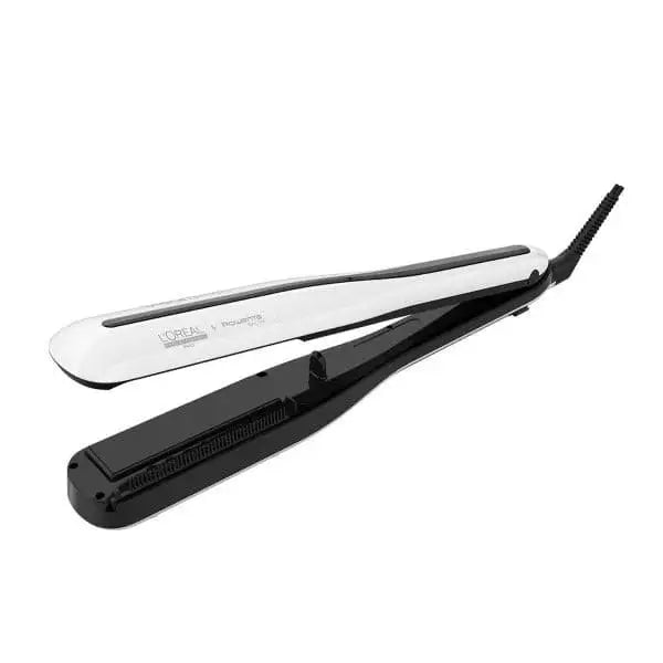 Schwarz-weißer Haarglätter im L Oreal Professionell Steampod Produktdesign