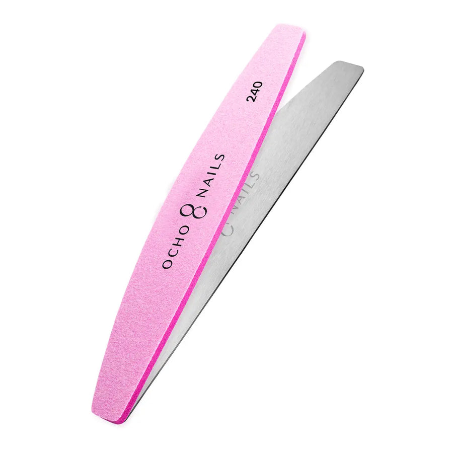 Ocho Nails Halbmond-Metallkernfeile + Polierer 240 10 Stück. - Halbmondfeile